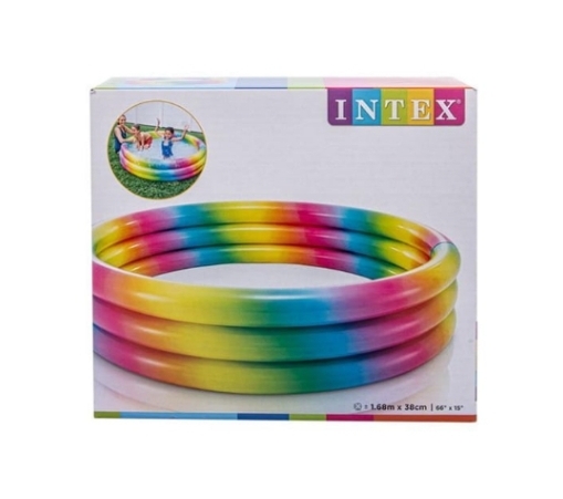 Piscina Insuflável Infantil Arco-Íris — Intex 1.68m
