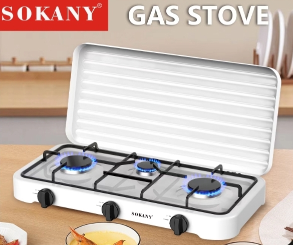 Fogão a Gás Portátil 3 Bocas Sokany