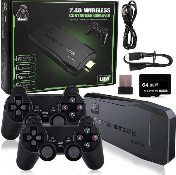 Consola de Jogos Retro Game Stick Lite 4K – 2 Comandos Wireless